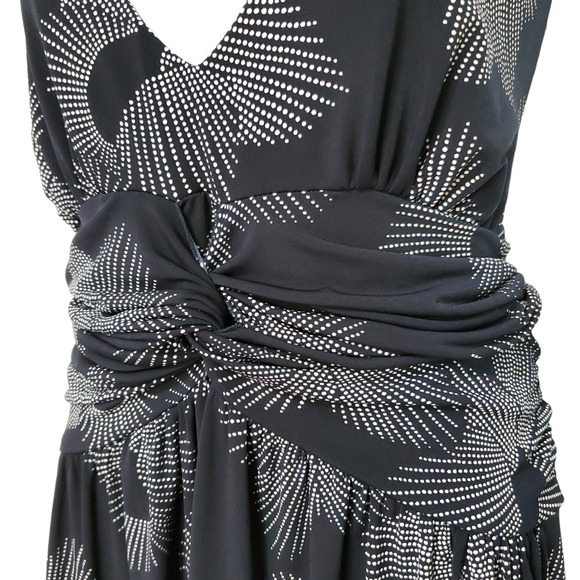 Torrid Navy Blue White Print Halter Dress Stretchy Fit Flare 18 - Picture 7 of 12